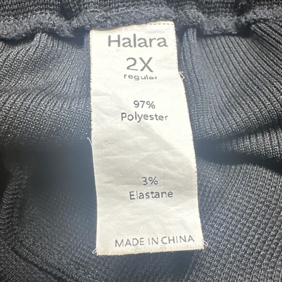 Halara Wide Leg Pull On Pants Elastic Waist Minimalist Office Size 2X Black - Picture 9 of 10